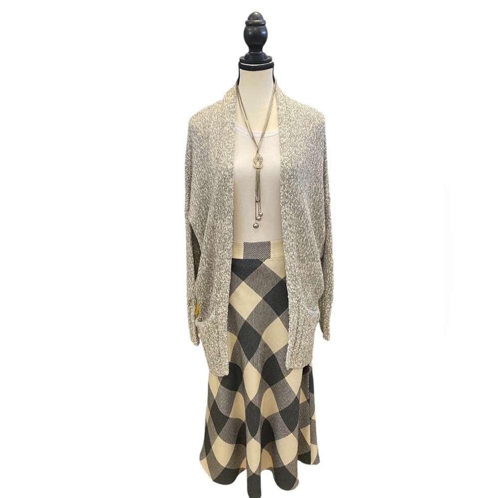 Aritzia Talula cotton cashmere angora wool open front cardigan Size S minimalist